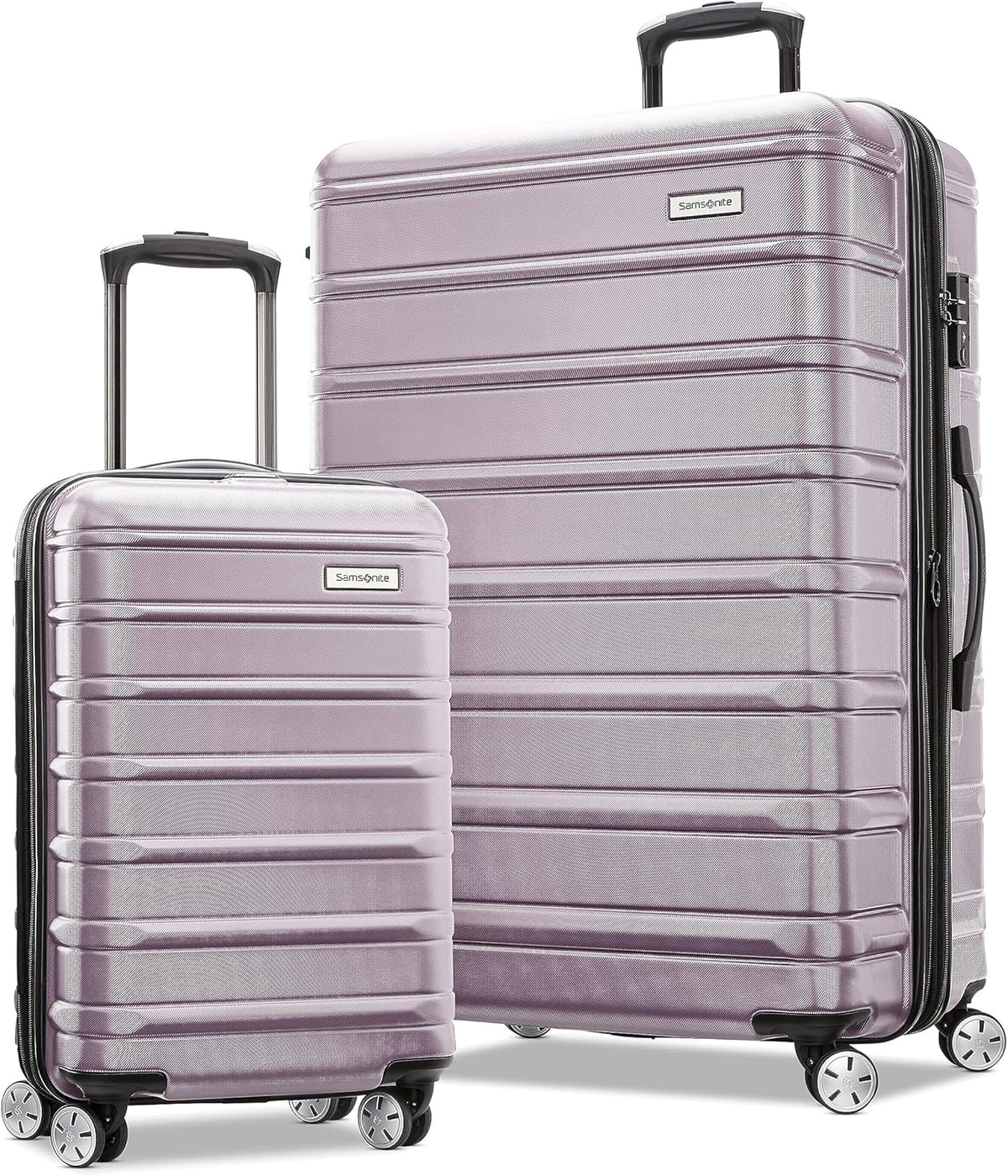 Omni 2 International Carry-On Luggage with 360° Spinner Wheels - Scratch Resistant Hardshell - TSA, Airline-Approved - Expandable Polycarbonate Shell for Lightweight Travel - Rose Gold