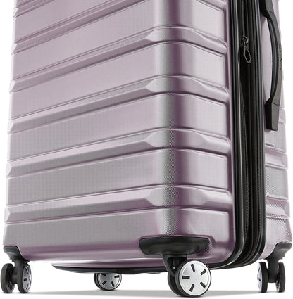 Omni 2 International Carry-On Luggage with 360° Spinner Wheels - Scratch Resistant Hardshell - TSA, Airline-Approved - Expandable Polycarbonate Shell for Lightweight Travel - Rose Gold