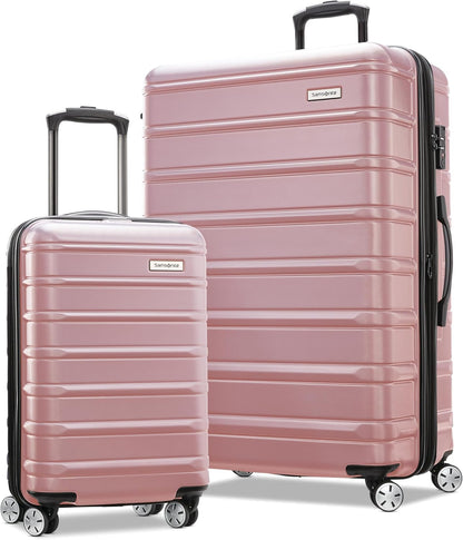 Omni 2 International Carry-On Luggage with 360° Spinner Wheels - Scratch Resistant Hardshell - TSA, Airline-Approved - Expandable Polycarbonate Shell for Lightweight Travel - Rose Gold