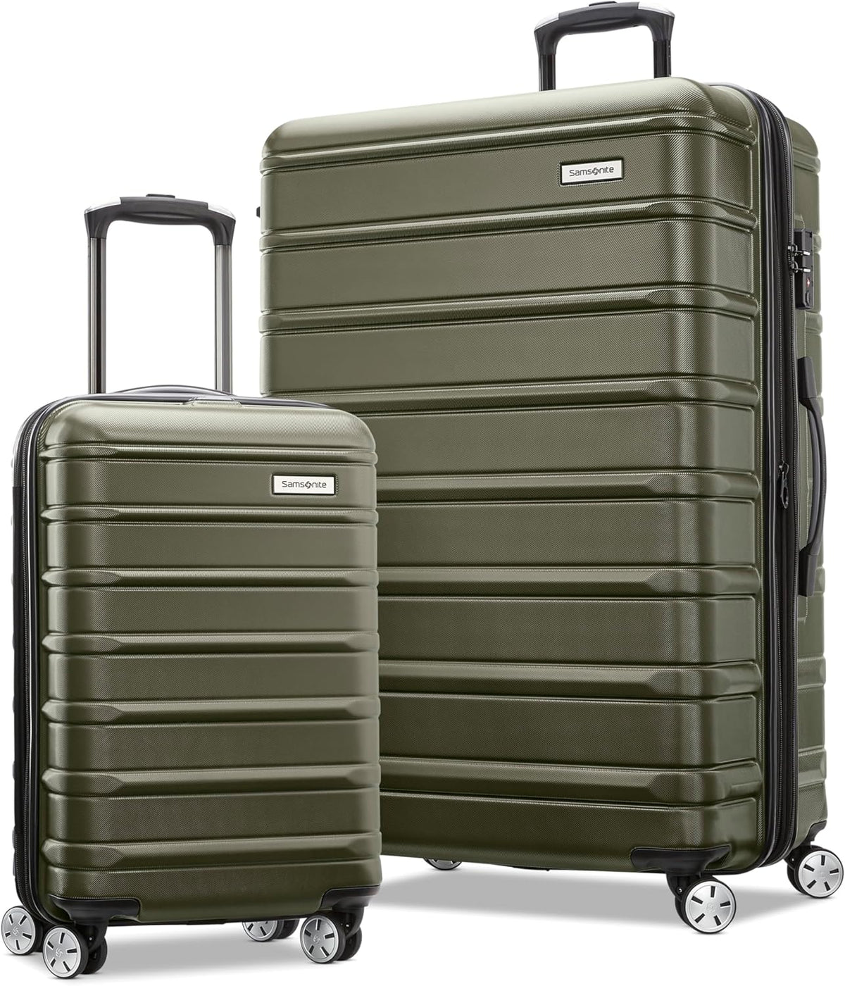 Omni 2 International Carry-On Luggage with 360° Spinner Wheels - Scratch Resistant Hardshell - TSA, Airline-Approved - Expandable Polycarbonate Shell for Lightweight Travel - Rose Gold