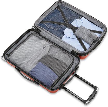 Omni 2 International Carry-On Luggage with 360° Spinner Wheels - Scratch Resistant Hardshell - TSA, Airline-Approved - Expandable Polycarbonate Shell for Lightweight Travel - Rose Gold