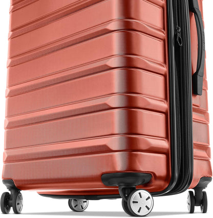 Omni 2 International Carry-On Luggage with 360° Spinner Wheels - Scratch Resistant Hardshell - TSA, Airline-Approved - Expandable Polycarbonate Shell for Lightweight Travel - Rose Gold