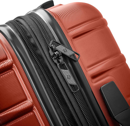 Omni 2 International Carry-On Luggage with 360° Spinner Wheels - Scratch Resistant Hardshell - TSA, Airline-Approved - Expandable Polycarbonate Shell for Lightweight Travel - Rose Gold