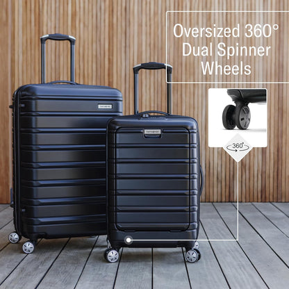 Omni 2 International Carry-On Luggage with 360° Spinner Wheels - Scratch Resistant Hardshell - TSA, Airline-Approved - Expandable Polycarbonate Shell for Lightweight Travel - Rose Gold