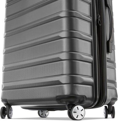 Omni 2 International Carry-On Luggage with 360° Spinner Wheels - Scratch Resistant Hardshell - TSA, Airline-Approved - Expandable Polycarbonate Shell for Lightweight Travel - Rose Gold