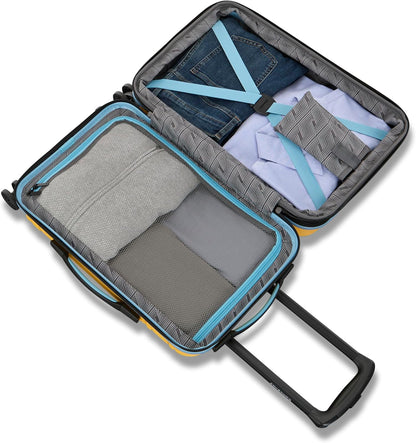 Omni 2 International Carry-On Luggage with 360° Spinner Wheels - Scratch Resistant Hardshell - TSA, Airline-Approved - Expandable Polycarbonate Shell for Lightweight Travel - Rose Gold