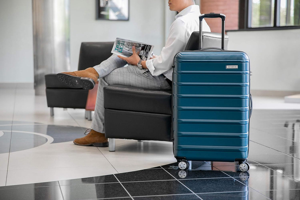 Omni 2 International Carry-On Luggage with 360° Spinner Wheels - Scratch Resistant Hardshell - TSA, Airline-Approved - Expandable Polycarbonate Shell for Lightweight Travel - Rose Gold