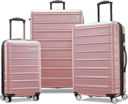 Omni 2 International Carry-On Luggage with 360° Spinner Wheels - Scratch Resistant Hardshell - TSA, Airline-Approved - Expandable Polycarbonate Shell for Lightweight Travel - Rose Gold