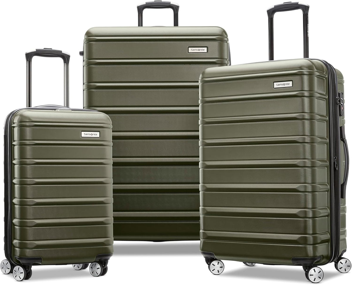 Omni 2 International Carry-On Luggage with 360° Spinner Wheels - Scratch Resistant Hardshell - TSA, Airline-Approved - Expandable Polycarbonate Shell for Lightweight Travel - Rose Gold