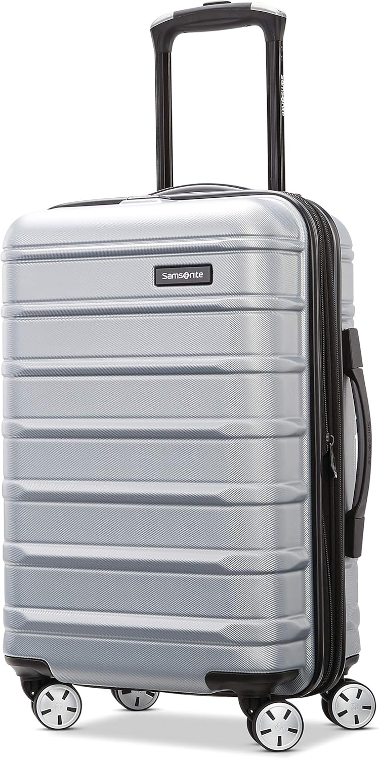 Omni 2 International Carry-On Luggage with 360° Spinner Wheels - Scratch Resistant Hardshell - TSA, Airline-Approved - Expandable Polycarbonate Shell for Lightweight Travel - Rose Gold