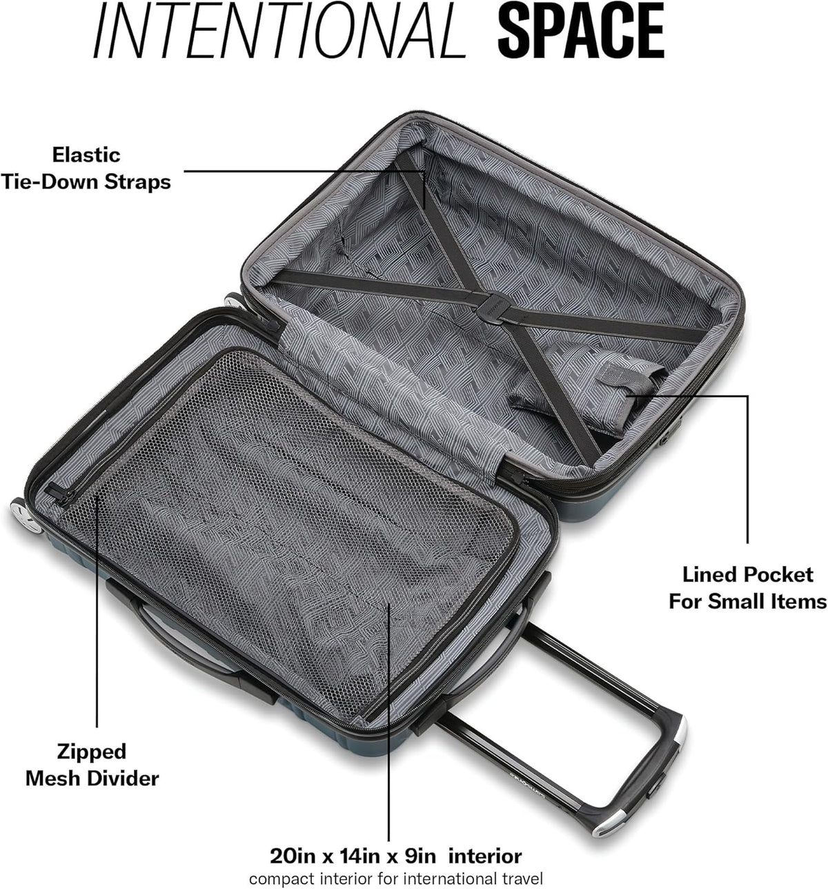 Omni 2 International Carry-On Luggage with 360° Spinner Wheels - Scratch Resistant Hardshell - TSA, Airline-Approved - Expandable Polycarbonate Shell for Lightweight Travel - Rose Gold
