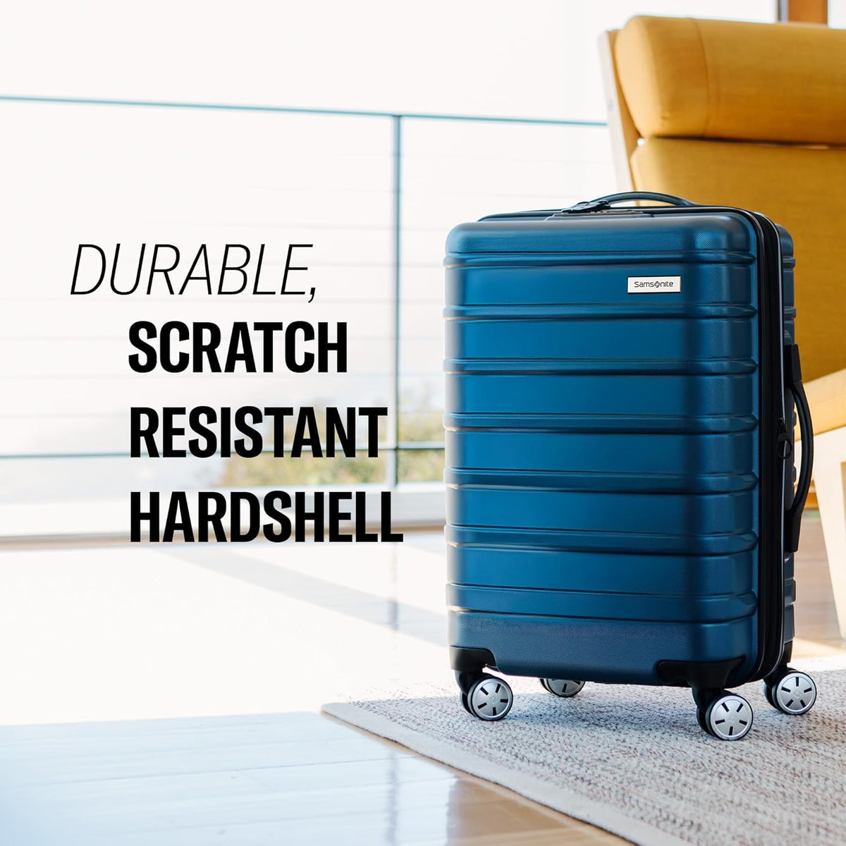 Omni 2 International Carry-On Luggage with 360° Spinner Wheels - Scratch Resistant Hardshell - TSA, Airline-Approved - Expandable Polycarbonate Shell for Lightweight Travel - Rose Gold