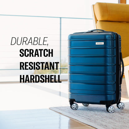 Omni 2 International Carry-On Luggage with 360° Spinner Wheels - Scratch Resistant Hardshell - TSA, Airline-Approved - Expandable Polycarbonate Shell for Lightweight Travel - Rose Gold