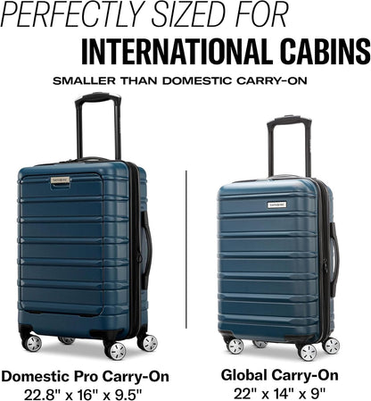 Omni 2 International Carry-On Luggage with 360° Spinner Wheels - Scratch Resistant Hardshell - TSA, Airline-Approved - Expandable Polycarbonate Shell for Lightweight Travel - Rose Gold