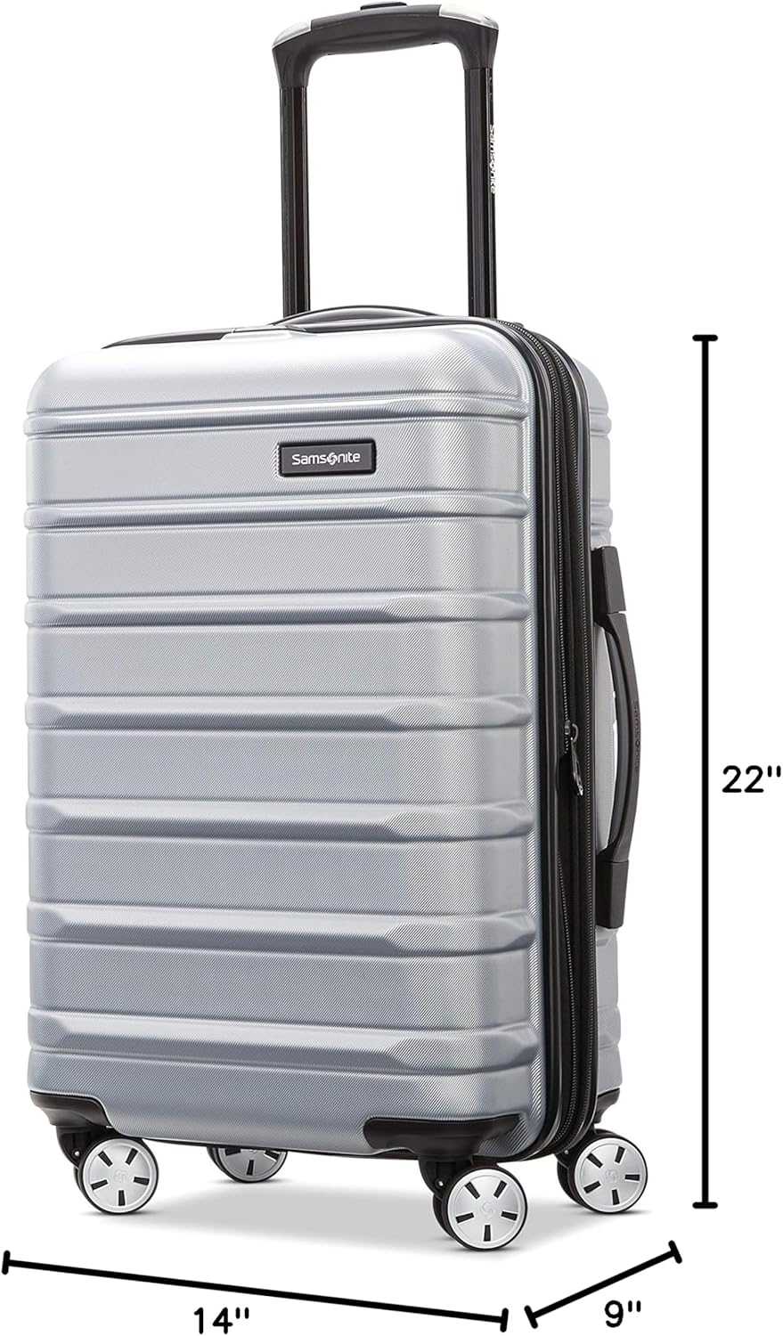 Omni 2 International Carry-On Luggage with 360° Spinner Wheels - Scratch Resistant Hardshell - TSA, Airline-Approved - Expandable Polycarbonate Shell for Lightweight Travel - Rose Gold