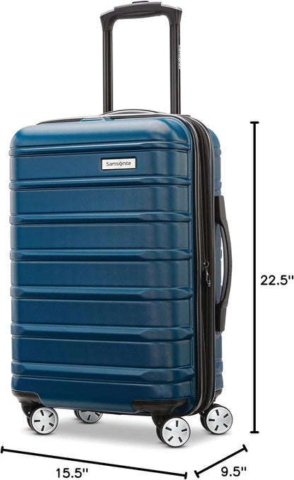 Omni 2 International Carry-On Luggage with 360° Spinner Wheels - Scratch Resistant Hardshell - TSA, Airline-Approved - Expandable Polycarbonate Shell for Lightweight Travel - Rose Gold
