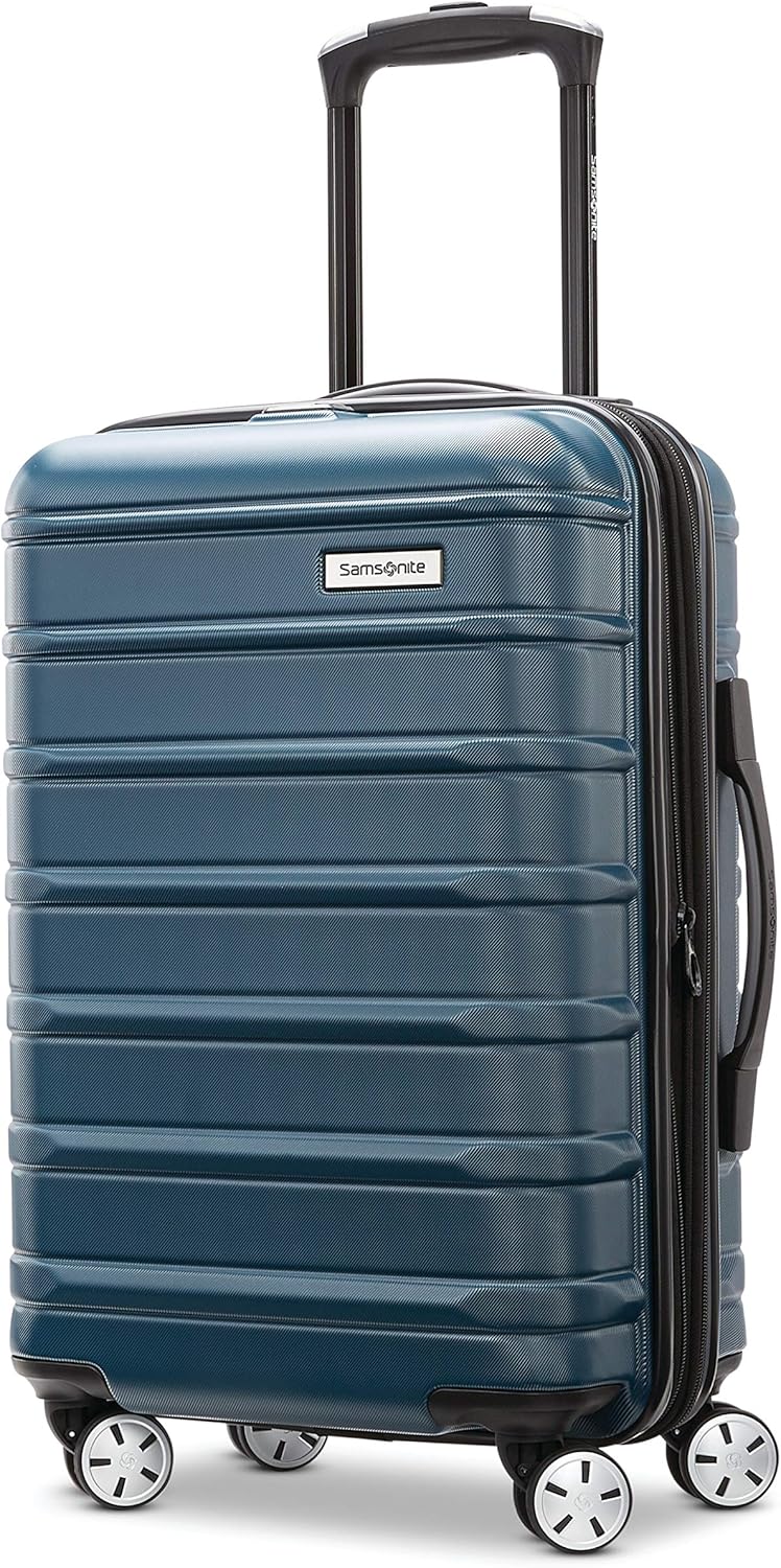 Omni 2 International Carry-On Luggage with 360° Spinner Wheels - Scratch Resistant Hardshell - TSA, Airline-Approved - Expandable Polycarbonate Shell for Lightweight Travel - Rose Gold