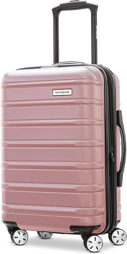 Omni 2 International Carry-On Luggage with 360° Spinner Wheels - Scratch Resistant Hardshell - TSA, Airline-Approved - Expandable Polycarbonate Shell for Lightweight Travel - Rose Gold