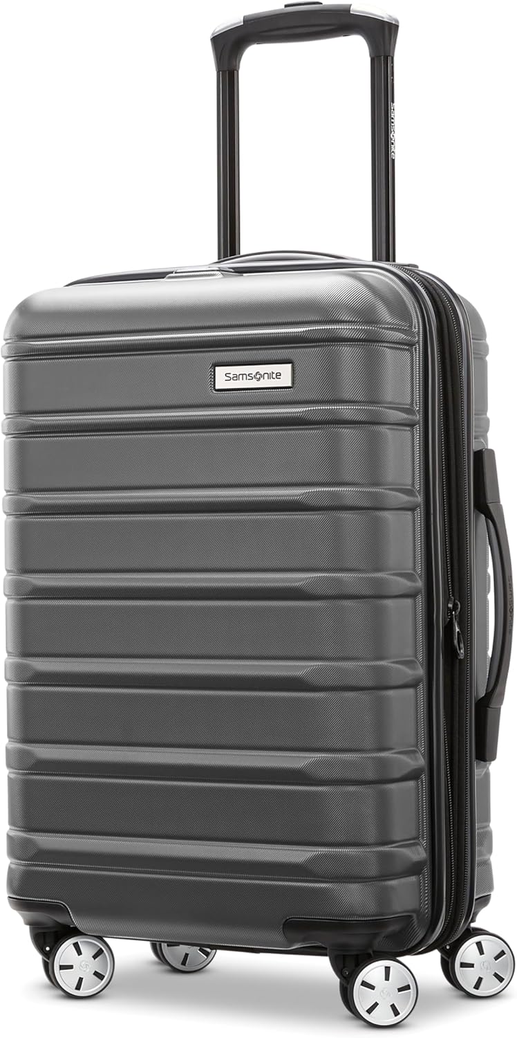 Omni 2 International Carry-On Luggage with 360° Spinner Wheels - Scratch Resistant Hardshell - TSA, Airline-Approved - Expandable Polycarbonate Shell for Lightweight Travel - Rose Gold