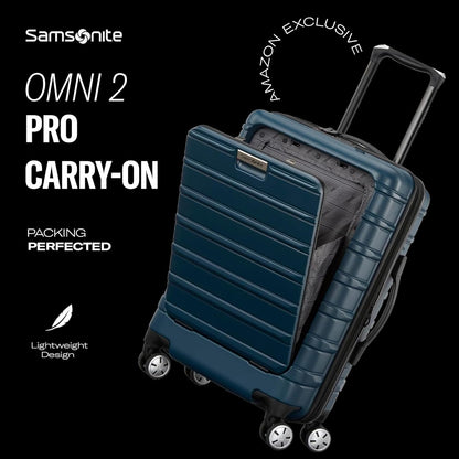 Omni 2 International Carry-On Luggage with 360° Spinner Wheels - Scratch Resistant Hardshell - TSA, Airline-Approved - Expandable Polycarbonate Shell for Lightweight Travel - Rose Gold