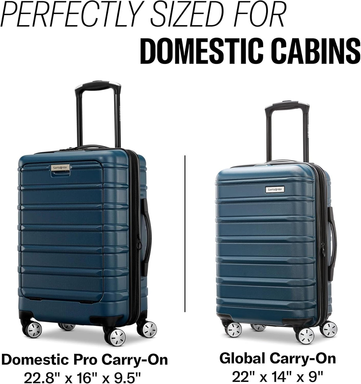 Omni 2 International Carry-On Luggage with 360° Spinner Wheels - Scratch Resistant Hardshell - TSA, Airline-Approved - Expandable Polycarbonate Shell for Lightweight Travel - Rose Gold