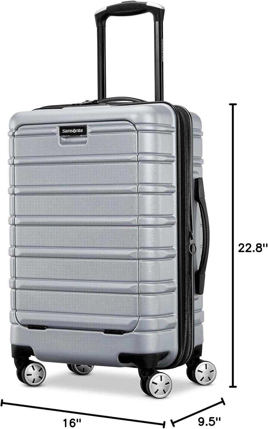 Omni 2 International Carry-On Luggage with 360° Spinner Wheels - Scratch Resistant Hardshell - TSA, Airline-Approved - Expandable Polycarbonate Shell for Lightweight Travel - Rose Gold