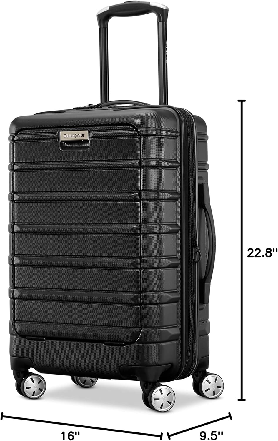 Omni 2 International Carry-On Luggage with 360° Spinner Wheels - Scratch Resistant Hardshell - TSA, Airline-Approved - Expandable Polycarbonate Shell for Lightweight Travel - Rose Gold