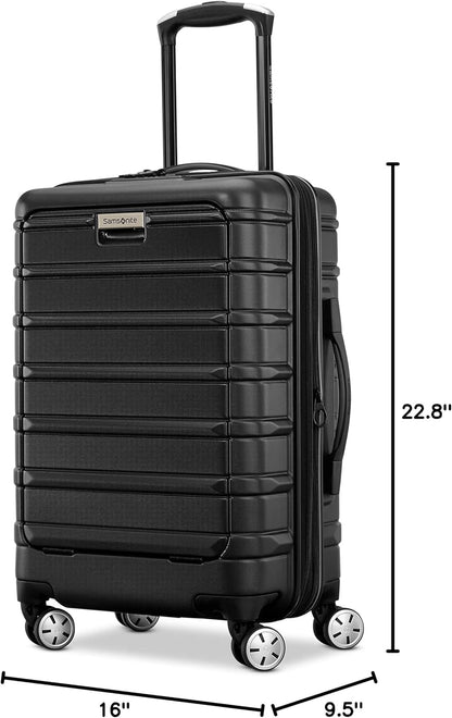 Omni 2 International Carry-On Luggage with 360° Spinner Wheels - Scratch Resistant Hardshell - TSA, Airline-Approved - Expandable Polycarbonate Shell for Lightweight Travel - Rose Gold