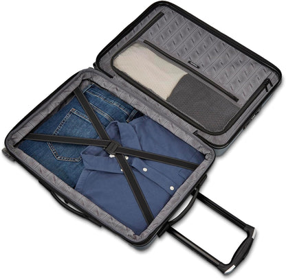 Omni 2 International Carry-On Luggage with 360° Spinner Wheels - Scratch Resistant Hardshell - TSA, Airline-Approved - Expandable Polycarbonate Shell for Lightweight Travel - Rose Gold