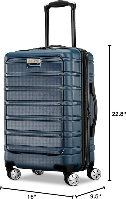 Omni 2 International Carry-On Luggage with 360° Spinner Wheels - Scratch Resistant Hardshell - TSA, Airline-Approved - Expandable Polycarbonate Shell for Lightweight Travel - Rose Gold