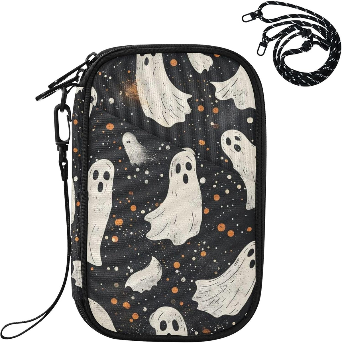Halloween Ghosts Travel Passport Holder RFID Blocking Wallet | Family Passport Book Wallet, Waterproof Travel Document Organizer Clutch Bag Credit Cards Case Cover for Women Men