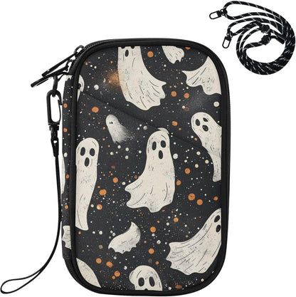 Halloween Ghosts Travel Passport Holder RFID Blocking Wallet | Family Passport Book Wallet, Waterproof Travel Document Organizer Clutch Bag Credit Cards Case Cover for Women Men