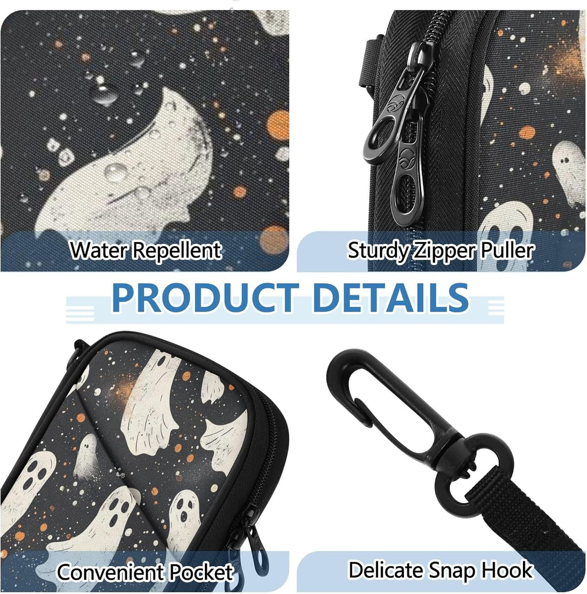Halloween Ghosts Travel Passport Holder RFID Blocking Wallet | Family Passport Book Wallet, Waterproof Travel Document Organizer Clutch Bag Credit Cards Case Cover for Women Men