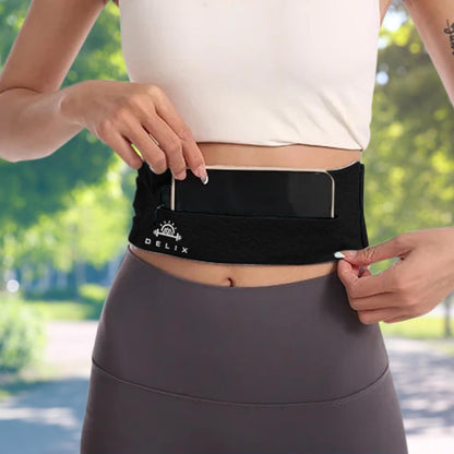 Adjustable 3 Pocket Lightweight Running Belt with Zipper for Women and Men from 24" to 38" Waist for Cell Phone, Money | Anti-Theft Travel Waist Bag