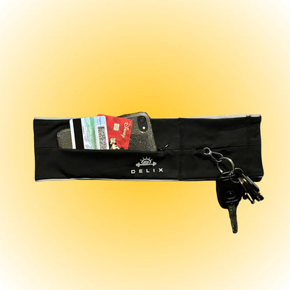 Adjustable 3 Pocket Lightweight Running Belt with Zipper for Women and Men from 24" to 38" Waist for Cell Phone, Money | Anti-Theft Travel Waist Bag
