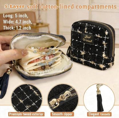 2026 New Travel Jewelry Case Portable Organizer(For Rings, Bracelets, Bangles) Small Jewelry Bags,Travel Jewelry Organizer,Gift For Mother's Day (light pink)