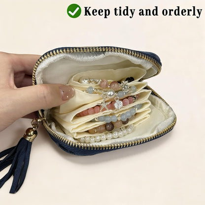 2026 New Travel Jewelry Case Portable Organizer(For Rings, Bracelets, Bangles) Small Jewelry Bags,Travel Jewelry Organizer,Gift For Mother's Day (light pink)