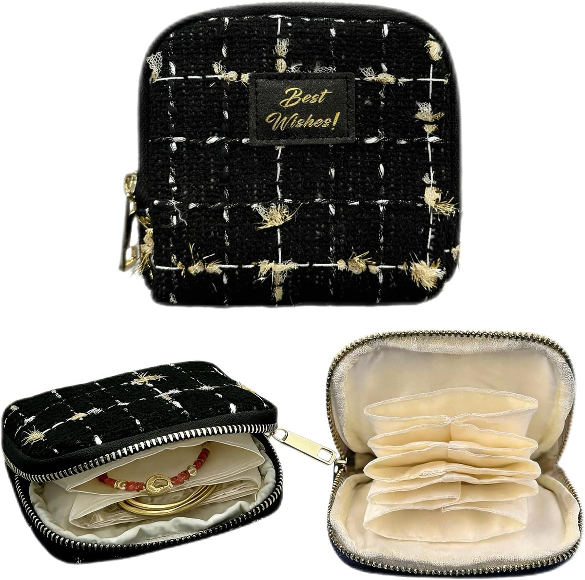 2026 New Travel Jewelry Case Portable Organizer(For Rings, Bracelets, Bangles) Small Jewelry Bags,Travel Jewelry Organizer,Gift For Mother's Day (light pink)