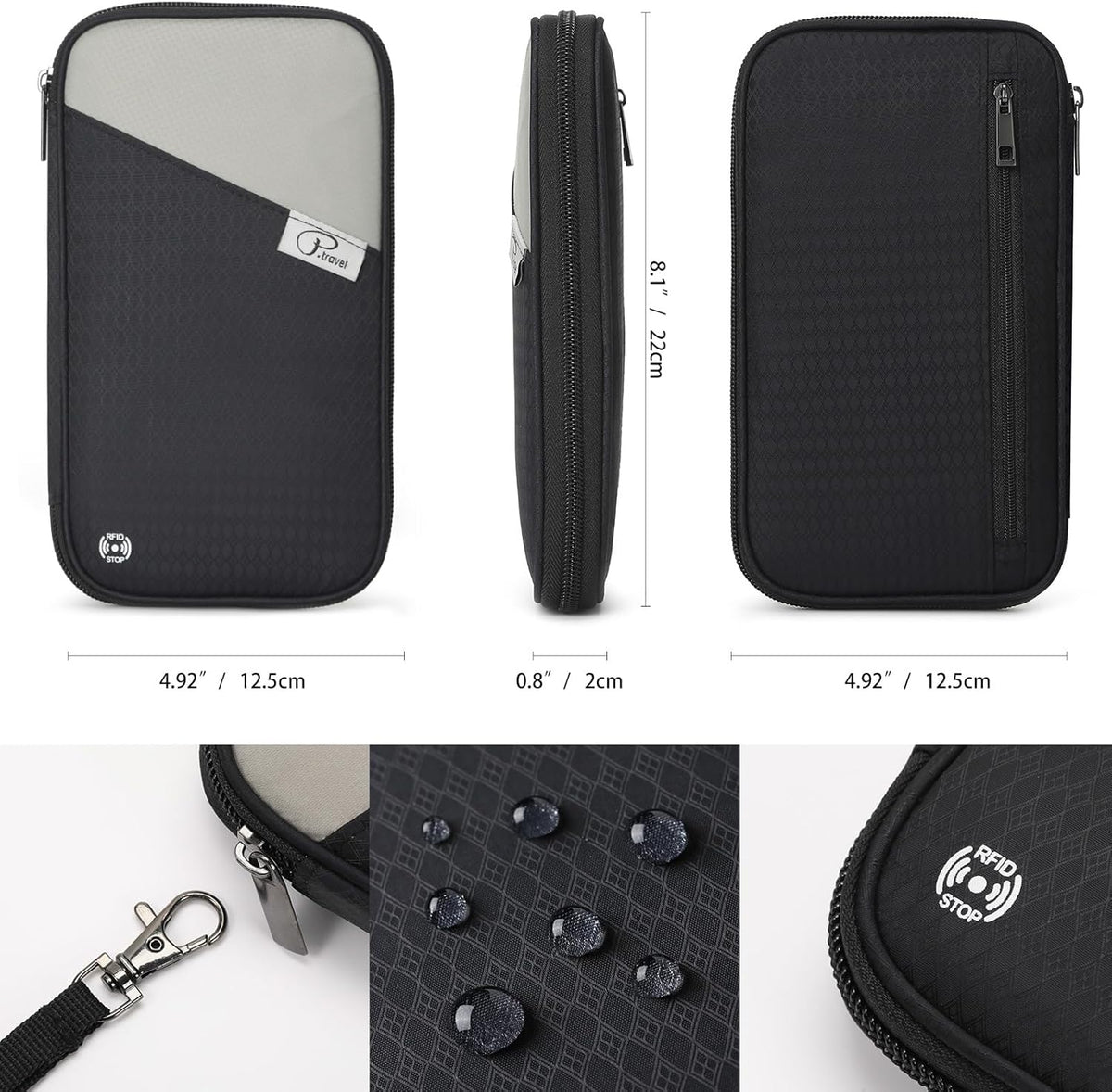 RFID Travel Passport Wallet, Family Passport Holder, Trip Document Organizer P.Travel Series
