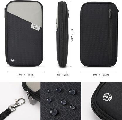 RFID Travel Passport Wallet, Family Passport Holder, Trip Document Organizer P.Travel Series