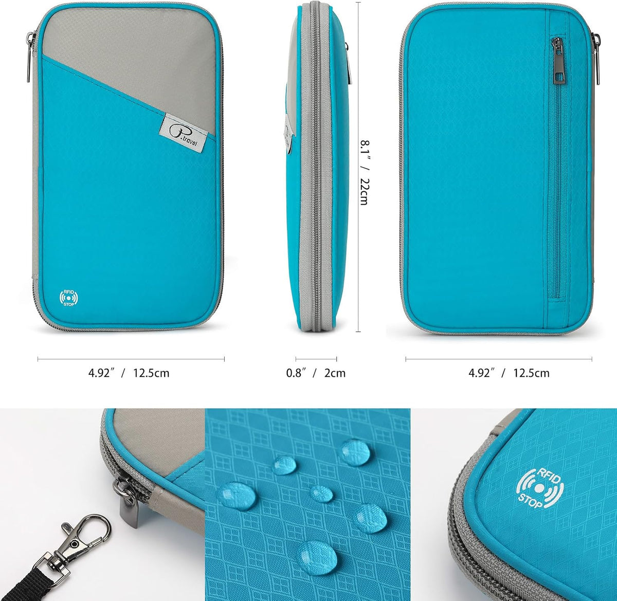 RFID Travel Passport Wallet, Family Passport Holder, Trip Document Organizer P.Travel Series