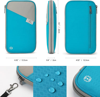 RFID Travel Passport Wallet, Family Passport Holder, Trip Document Organizer P.Travel Series