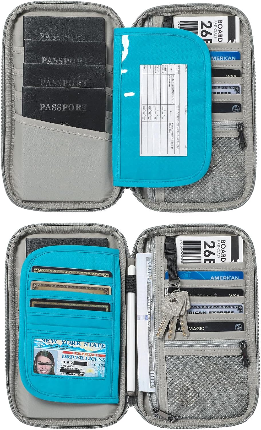 RFID Travel Passport Wallet, Family Passport Holder, Trip Document Organizer P.Travel Series