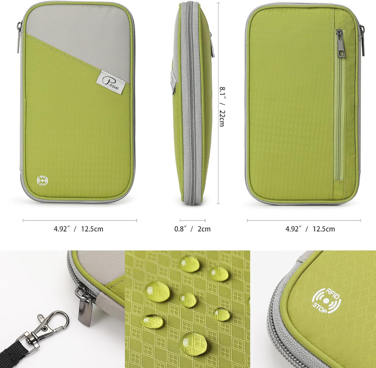 RFID Travel Passport Wallet, Family Passport Holder, Trip Document Organizer P.Travel Series