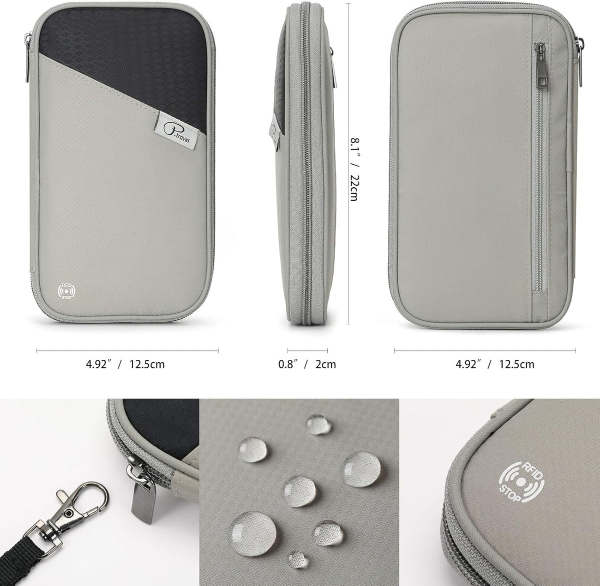 RFID Travel Passport Wallet, Family Passport Holder, Trip Document Organizer P.Travel Series
