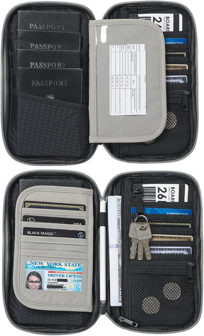 RFID Travel Passport Wallet, Family Passport Holder, Trip Document Organizer P.Travel Series