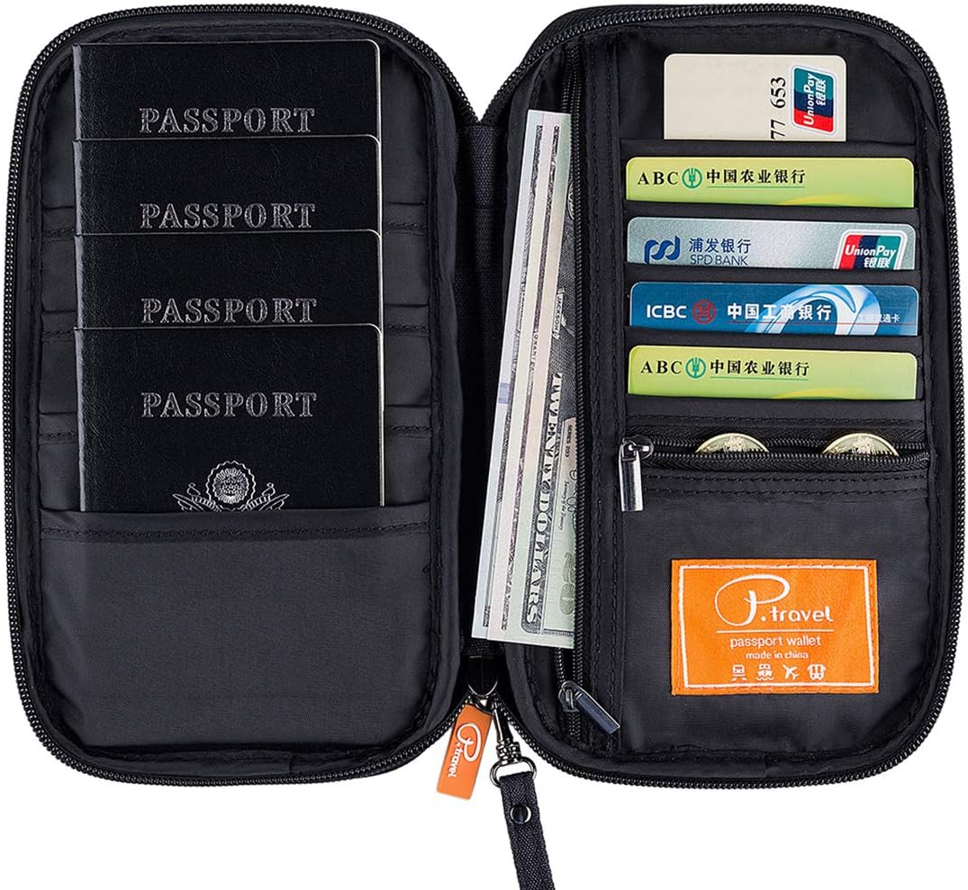 RFID Travel Passport Wallet, Family Passport Holder, Trip Document Organizer P.Travel Series