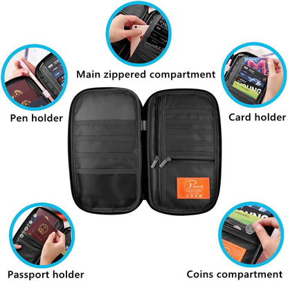 RFID Travel Passport Wallet, Family Passport Holder, Trip Document Organizer P.Travel Series