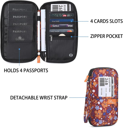 RFID Travel Passport Wallet, Family Passport Holder, Trip Document Organizer P.Travel Series
