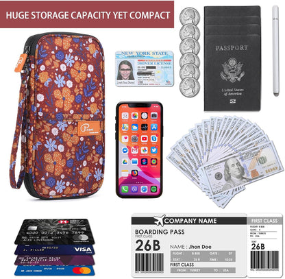 RFID Travel Passport Wallet, Family Passport Holder, Trip Document Organizer P.Travel Series